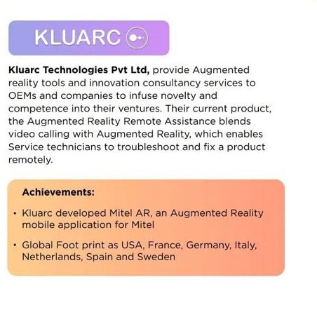 Nasscom 10000 Startups showcase, January 2022, featuring Kluarc