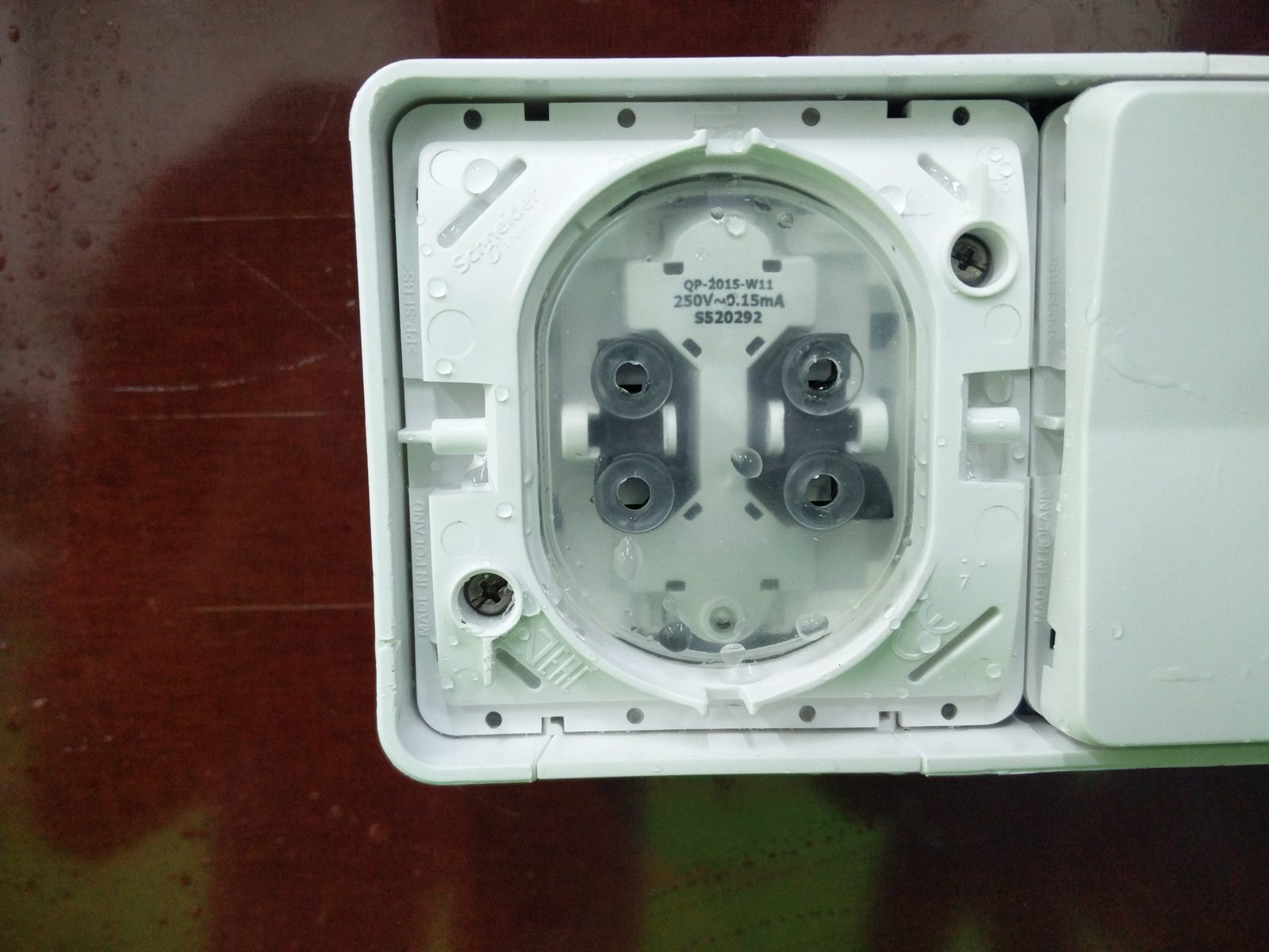 Mureva Styl weatherproof switch, cover open