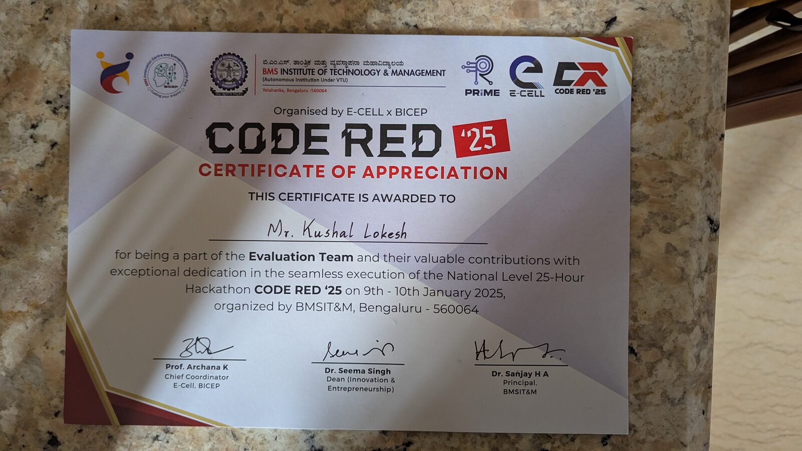 CODE RED '25 certificate