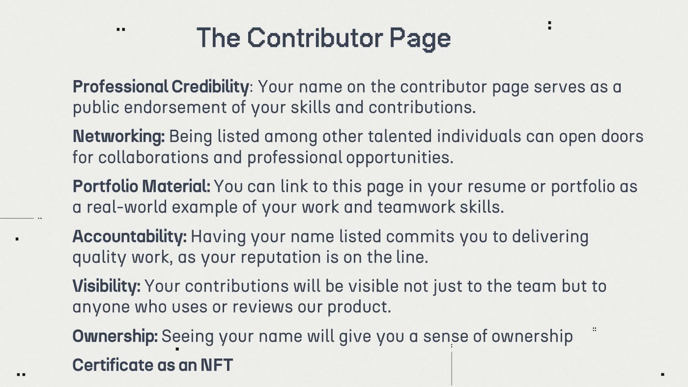 Contributor page slide from the September 2023 Web3onwards deck