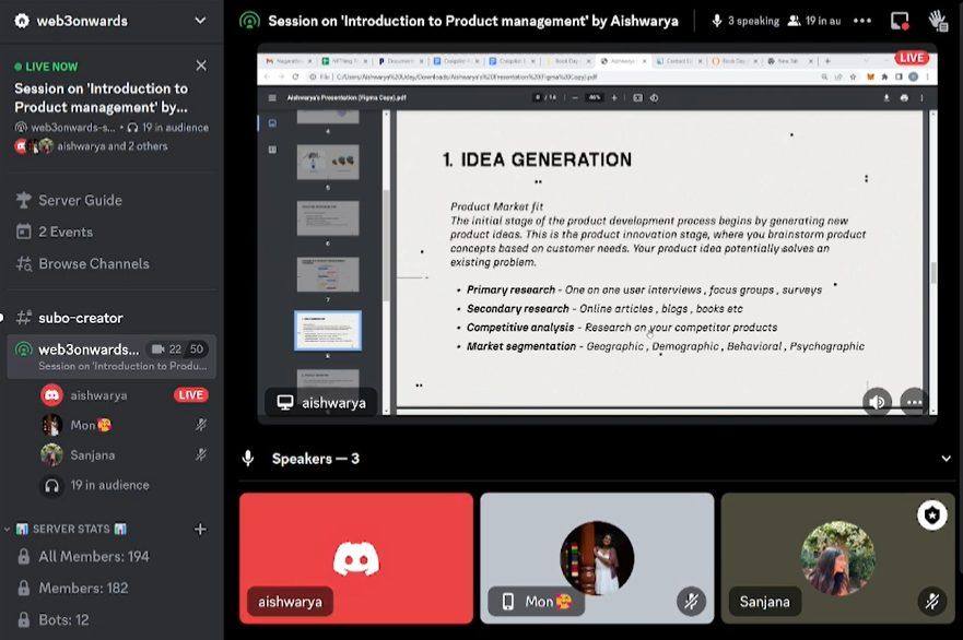 Online session: Product Management